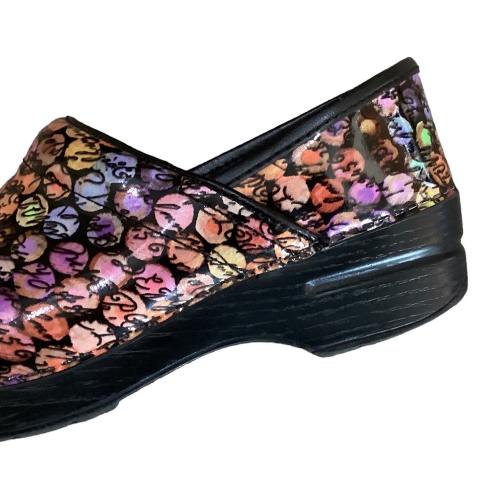 Dansko Viola Dot Cursive Multicolored Clogs 37-7 - image 8